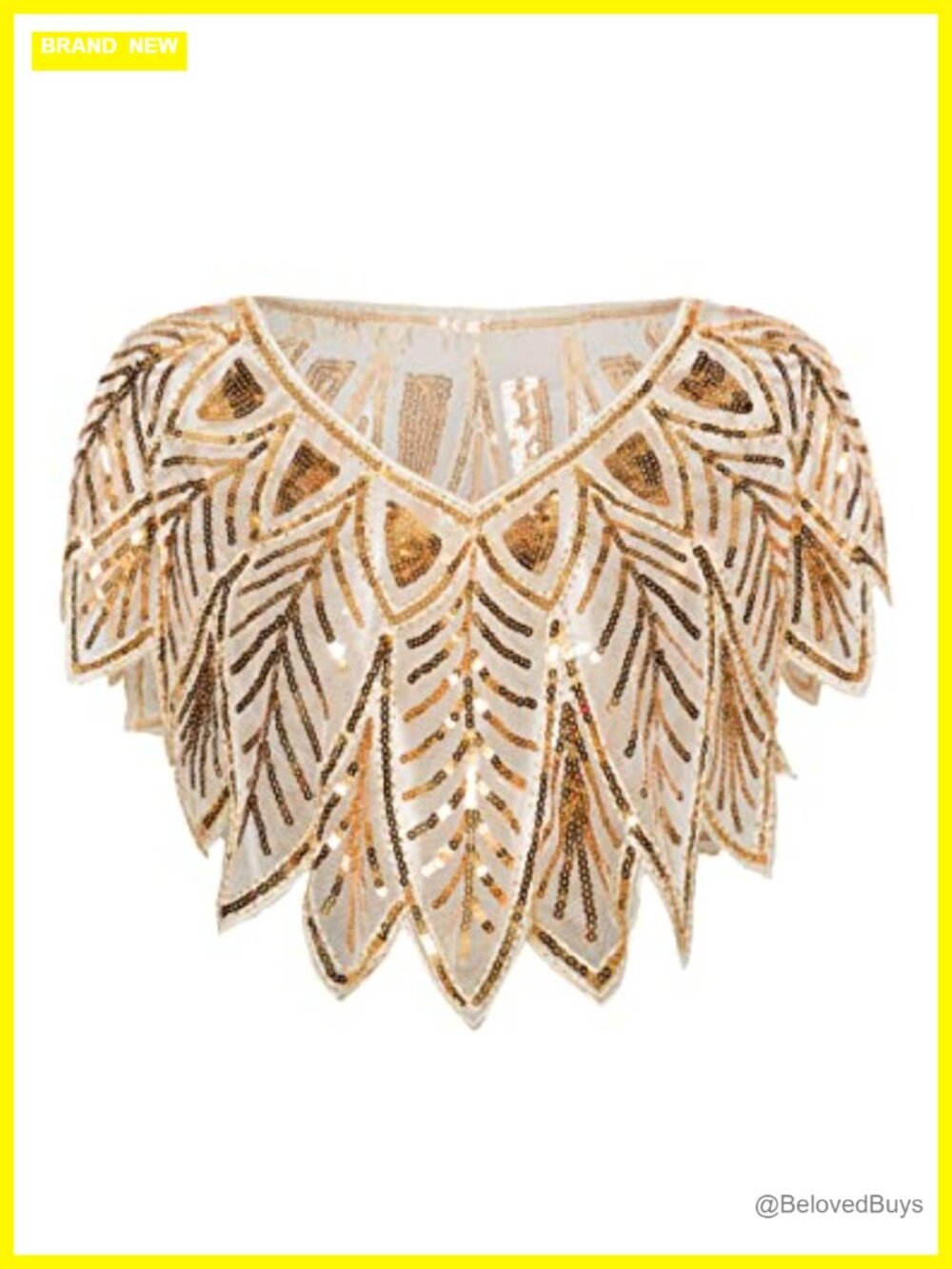 Sequin Beaded Shawl Wrap Cover Up Bridal Evening Cape